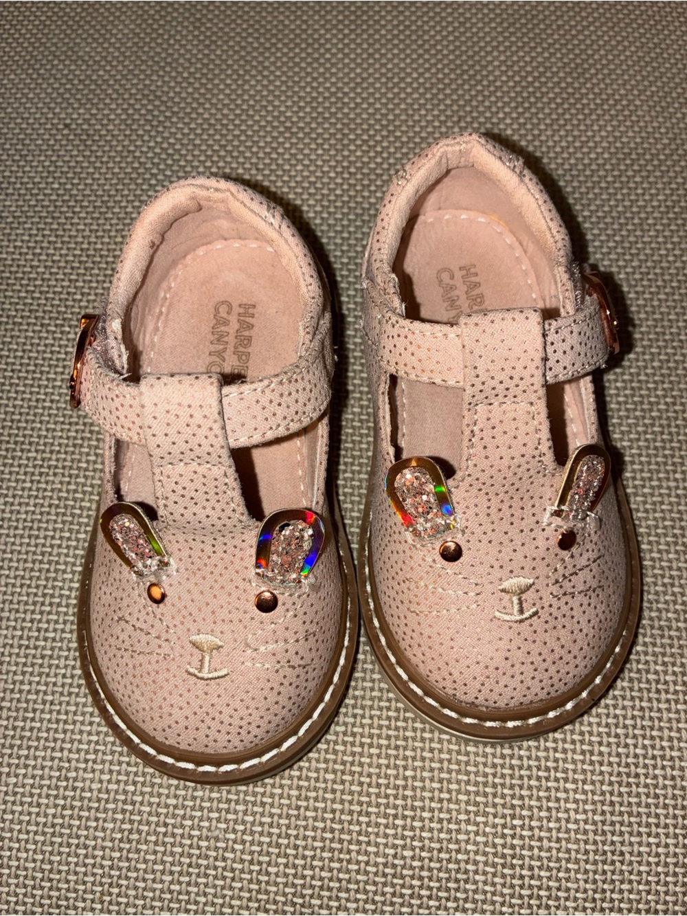 Harper Canyon Pink Bunny T-Strap Mary Jane Shoes